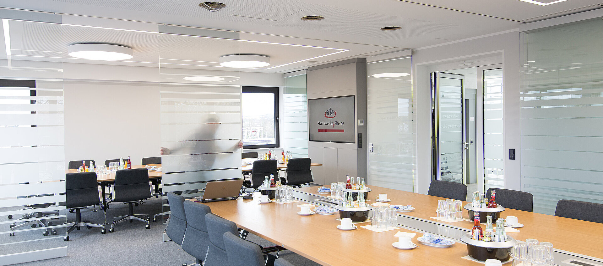 Büro, Besprechung, Glastür, Schieben, Innenausbau