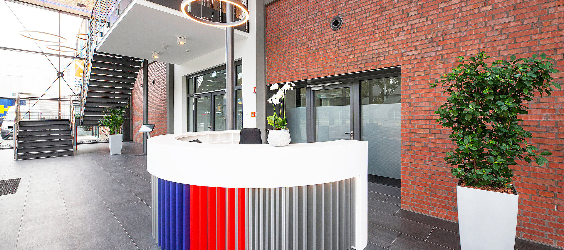 Büro, Eingang, Empfang, Innenarchitektur, Design