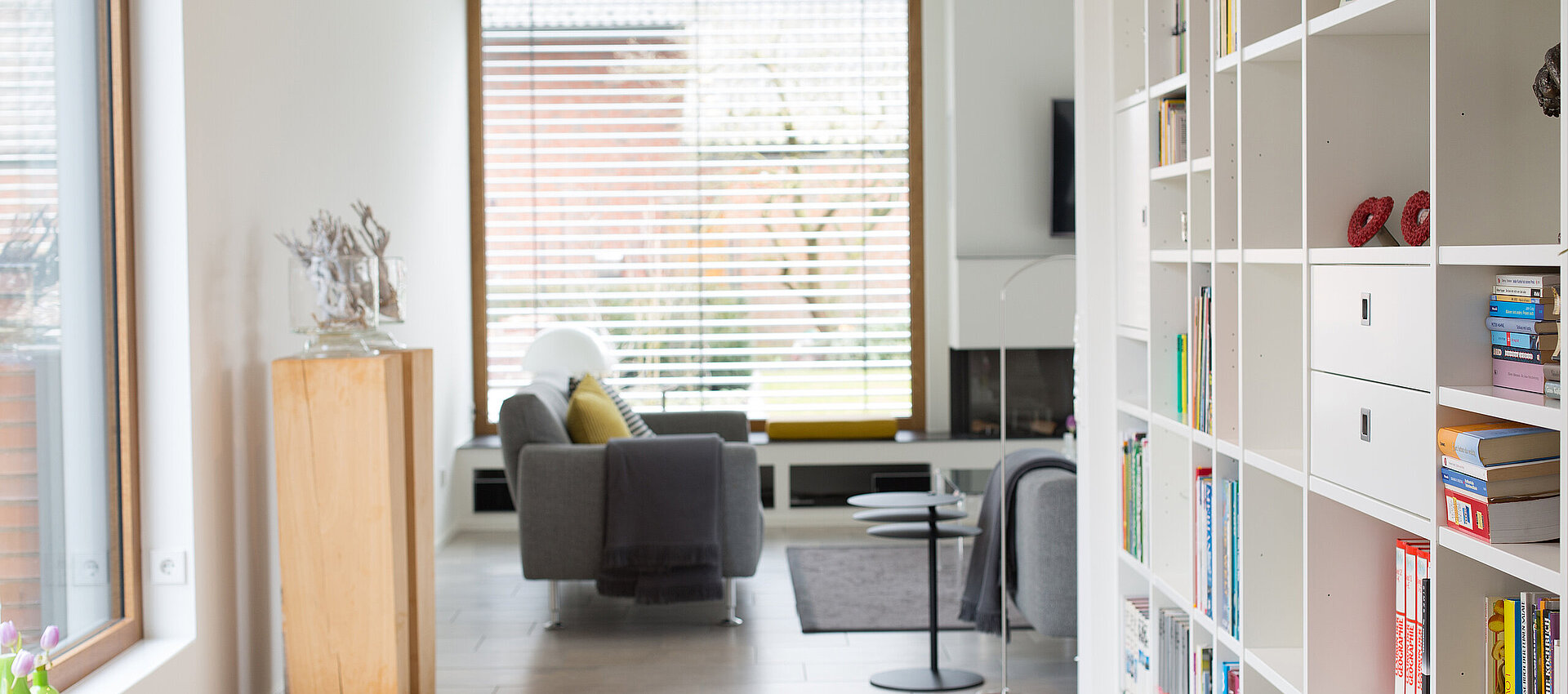 Neubau, Wohnzimmer, Regal, Innenausbau, Handwerk, Tischler