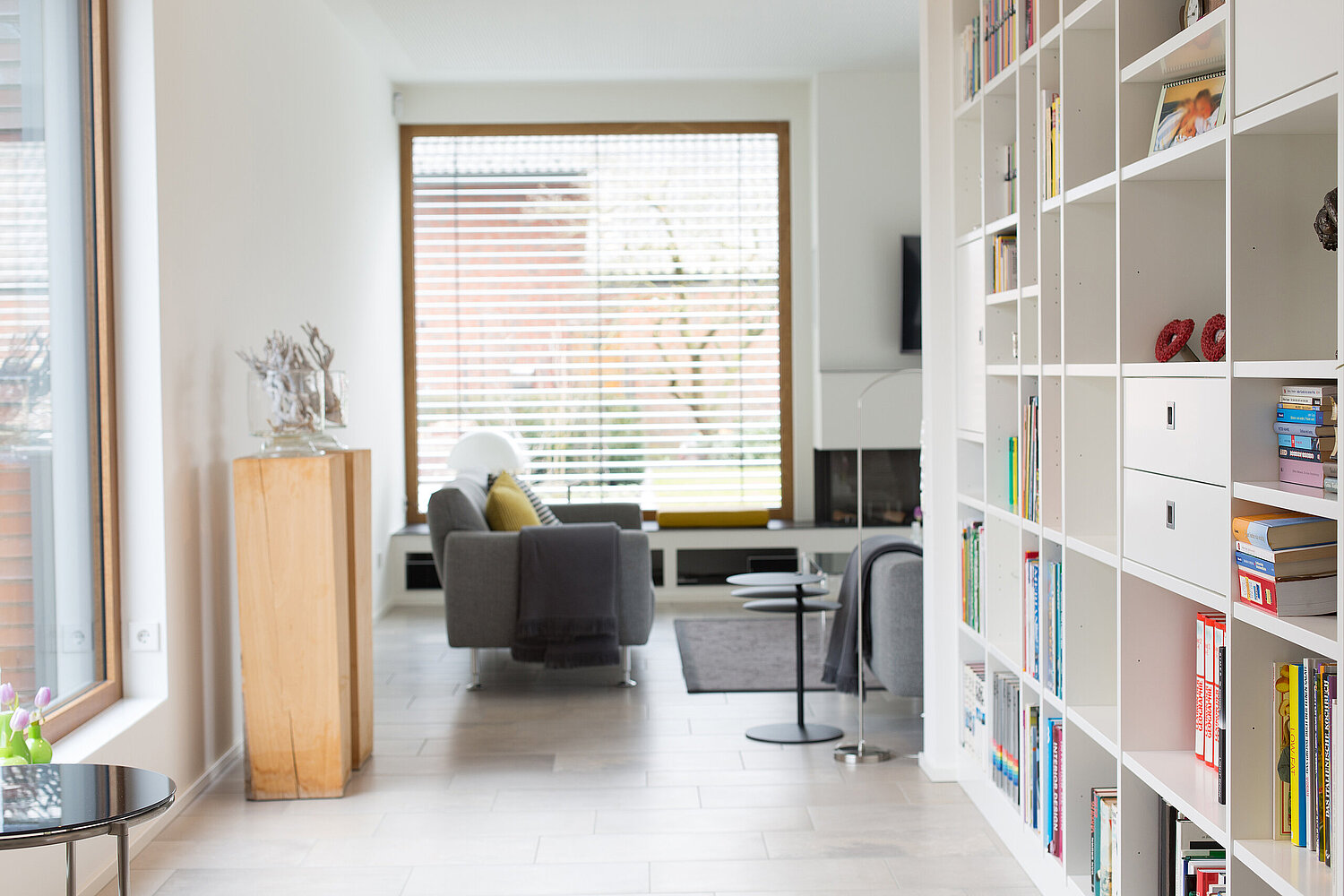 Neubau, Wohnzimmer, Regal, Innenausbau, Handwerk, Tischler