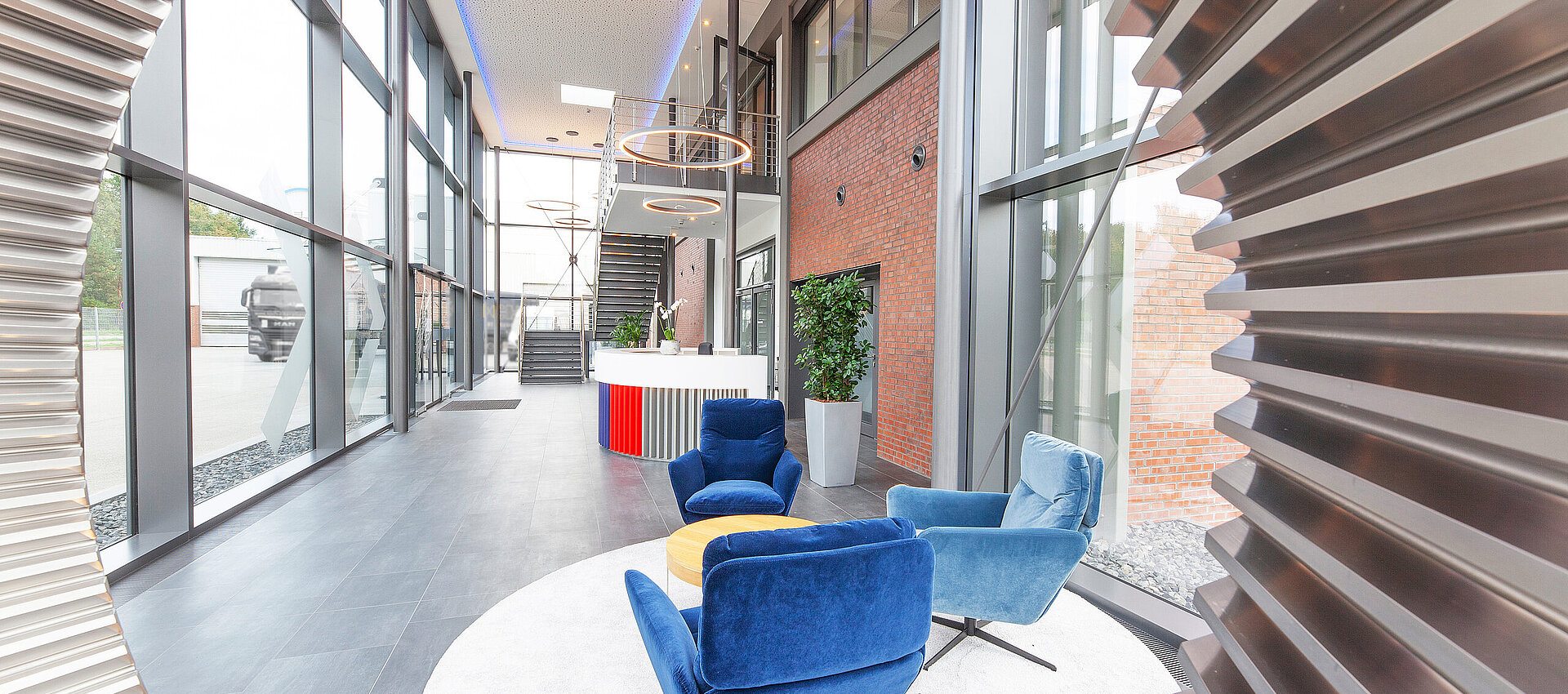 Büro, Eingang, Empfang, Innenarchitektur, Design