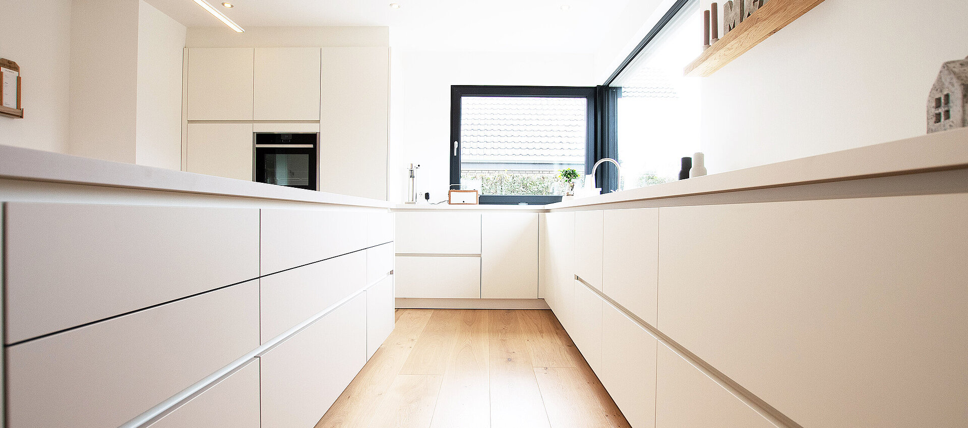 Küche, modern, Kaschmir, weiß, Innenausbau