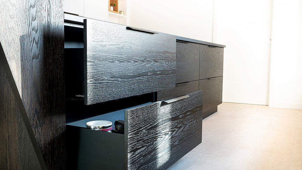 Küche, modern, schwarz, Innenausbau