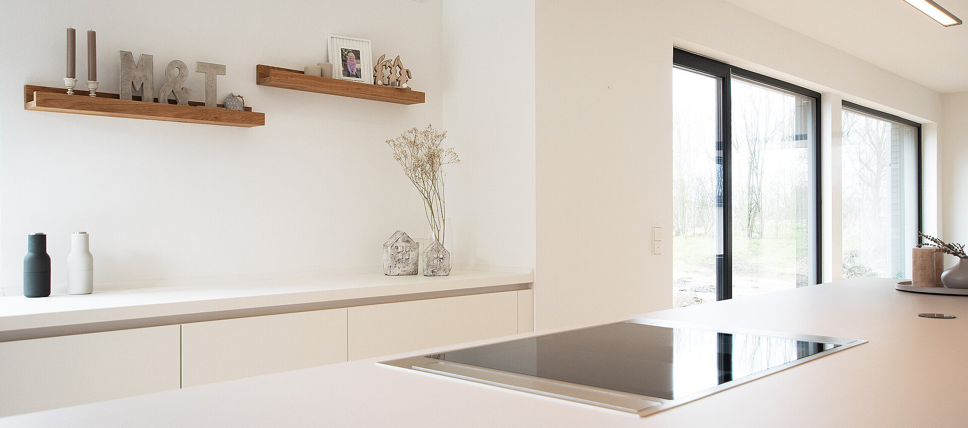 Küche, modern, Kaschmir, weiß, Innenausbau
