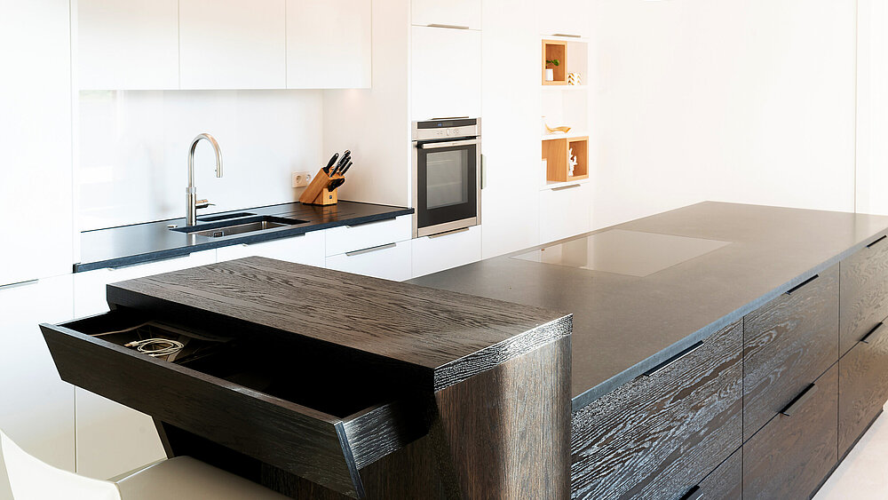 Küche, modern, schwarz, Innenausbau